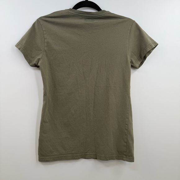 Schott NYC 1913 New York Graphic Tee Made in USA S Army green streetwear Women's - Picture 3 of 6